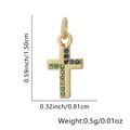 Gold plated cross pendant featuring green and blue zircon stones with dimensions - Green Blue Bicolor Cross Pendant Only (Without Chain) (Style 19)