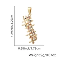 Pendente #HUSTLE dorato con zirconi colorati incastonati per gioielli di moda - #HUSTLE Alfabeto Zirconia Colorata (Stile Diciassette)