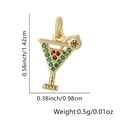 Gold-plated martini glass pendant with colorful zircons measuring 1.42cm in height - Martini Glass Pendant (Style 20)