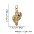 Detail showing cactus pendant dimensions 1.89cm by 1.04cm with colorful enamel and crystals - Colorful Enamel Rhinestone Pave Cactus Style / Pendant Only (No Chain Included)