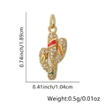 Detail view of crystal cactus pendant showing dimensions 1.89cm height and 1.04cm width - Multicolor Accent Pave Rhinestone Cactus Style / Pendant Only (No Chain Included)