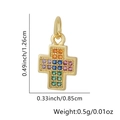 Rainbow gemstone cross pendant in 18k gold plating with multicolor zircon stones - Gradient Rainbow Cross Pendant Only (Without Chain) (Style 21)