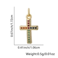 Gold-plated cross pendant with colorful zircon stones and detailed size measurements - Colorful Pave Cross Pendant Only (Without Chain) (Style 22)