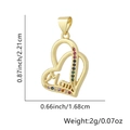 Collana a cuore dorata per mamma con zirconi arcobaleno e specifiche delle misure - Stile Mom Cuori Sovrapposti Oro Zirconia Arcobaleno (Stile Venti)