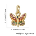 Ciondolo a farfalla arcobaleno in ottone placcato oro 18K con zirconi micro-pave - Farfalla Multicolore Sfumata (11)