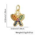Ciondolo a farfalla in oro 18K con zirconi colorati per collane e bracciali fai-da-te - Farfalla in Zirconia Multicolore (12)