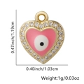 Ciondolo a cuore rosa occhio del male placcato oro con zirconi per la creazione di gioielli - Stile Cuore Rosa (15)