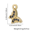 Ciondolo a farfalla dorato con zirconi blu di dimensioni 1,00 cm per 0,78 cm - Farfalla in Zirconia Blu che Vola Lateralmente (14)