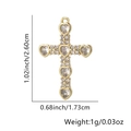Gold plated cross pendant with heart shaped cubic zirconia stones and measurements - White Heart Zircon Cross Pendant Only (Without Chain) (Style 28)