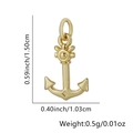 Golden anchor pendant with detailed dimensions showing height 1.50cm and weight 0.5g - Embossed Gold Anchor Style / Pendant Only (No Chain Included)
