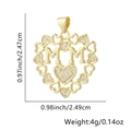 Ciondolo a cuore dorato MUM con cristalli bianchi incastonati per la festa della mamma - Stile Cuore Vuoto Oro MUM Intarsiato di Diamanti (Stile Venticinque)