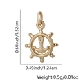 Golden helm and anchor pendant charm with size and weight measurements in inches - Gold Helm and Anchor Style / Pendant Only (No Chain Included)