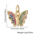 Squisito ciondolo a farfalla placcato oro 18K con intarsio in zirconi colorati - Farfalla Simmetrica Multicolore (16)