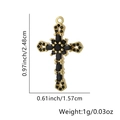 Cross pendant in 18k gold plated finish with black zircon stones size 2.48cm by 1.57cm - Black Pave Cross Pendant Only (Without Chain) (Style 30)