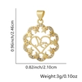 Ciondolo cuore Mom dorato con zirconi, dimensioni 2,46cm x 2,10cm, peso circa 3g - Stile Pizzo Vuoto Cuore Oro Mom (Stile Ventisei)