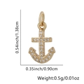 Gold plated anchor pendant with cubic zirconia, size 1.38cm x 0.90cm, sparkling finish - Rhinestone Pave Anchor Style / Pendant Only (No Chain Included)