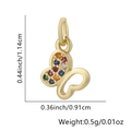 Ciondolo a farfalla con zirconi colorati e placcatura in oro 18K con misure indicate - Farfalla Cava Semi Incastonata (17)