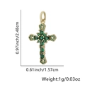 Elegant 18k gold plated cross pendant featuring emerald green zircon stones - Dark Green Pave Cross Pendant Only (Without Chain) (Style 31)