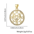 Pendente cuore MOM dorato con zirconi colorati, misura 2,48 cm per 2,20 cm - Stile Cuore Vuoto Tondo Oro MOM (Stile Ventisette)