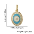 Ciondolo occhio del diavolo placcato oro con zirconi, misura 1,57cm per 1,12cm - Stile Ovale Azzurro (20)