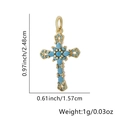 18k gold plated cross pendant with blue oval gemstones and 0.97 inch length - Retro Blue Stone Cross Pendant Only (Without Chain) (Style 32)