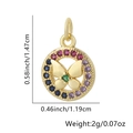 Pendaglio farfalla in oro 18K con zirconi multicolore e pietra centrale verde lucida - Cornice a Farfalla Circondata (18)