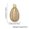 Gold plated cactus charm with white zircons 0.53 inch height for jewelry making - Pave Rhinestone Shell Texture Style / Pendant Only (No Chain Included)