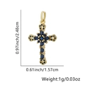 Gold-plated cross pendant with deep blue oval zircons and intricate hollow metalwork - Hollow Blue Cross Pendant Only (Without Chain) (Style 33)