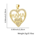 Ciondolo a cuore dorato con scritta MAMA e brillanti cristalli di zirconia per collane - Stile Incastonato Cuore Oro MAMA (Stile Ventinove)