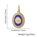 Ciondolo occhio del male dorato con smalto e zirconi, misura 1,57cm x 1,12cm - Stile Ovale Viola (21)