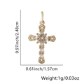 18K gold plated cross pendant with cubic zirconia, size 2.48cm by 1.57cm details - Color Gem Micro Cross Pendant Only (Without Chain) (Style 34)