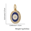 Ciondolo occhio del diavolo dorato con smalto blu e micro-pavé di zirconi bianchi - Stile Ovale Blu Scuro (23)