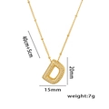 18K gold plated D letter pendant necklace with micro-set zircon on delicate ball chain - Letter D