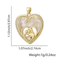 Collana a cuore dorata con pendente madre e figlio e scintillanti zirconi colorati - Stile Doppio Cuore Oro Madre e Figlio Texture MOP (Stile Trentadue)