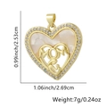 Ciondolo a cuore MOM dorato con inserto in madreperla e zirconi scintillanti - Stile Cuore MOM Oro Texture MOP (Stile Trentatré)