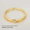 Eleganter offener Blumenring in Gold mit kleinem runden funkelnden Edelstein - Weißer Runder Hauptstein-Stil (Stil 5)