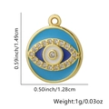 Ciondolo Occhio di Allah placcato oro con zirconi e smalto blu, da 1,49 cm - Stile Tondo Grande Blu Scuro (26)