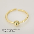 Verstellbarer goldener Blumenring mit grünen Schmucksteinen und Maßangaben - Grüner Pave-Ball-Stil (Stil 6)