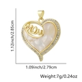 Collana cuore dorata per mamma con intarsio in madreperla e misure, 2,85 cm altezza - Stile Cuore MOM Lettera Script Oro MOP (Stile Trentaquattro)