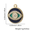Ciondolo malocchio placcato oro con smalto colorato e zirconi in blu e verde - Stile Tondo Grande Verde (27)