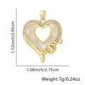 Collana MOM a cuore d'oro con zirconi colorati e intarsio di conchiglia, ciondolo 2,85cm - Stile Zirconia Cuore MOM Oro Texture Conchiglia (Stile Trentacinque)