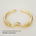 Eleganter offener Goldring in Kronenform mit weißen Zirkon-Akzenten und Design - Kronenform-Stil (Stil 8)
