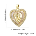 Collana MOM dorata con zirconi e madreperla, ciondolo a cuore lungo 2,6cm - Stile MOP Cuore Rilievo Abbraccio Madre e Figlio (Stile Trentasei)