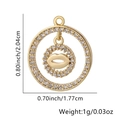 Ciondolo a doppio cerchio dorato con labbra in zirconia, misura 2,04 cm - Motivo Labbra (Stile 1) / Solo ciondolo