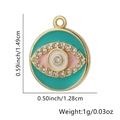 Pendente occhio del diavolo rosa e verde in rame placcato oro con zirconi e misure - Stile Tondo Grande Azzurro (29)