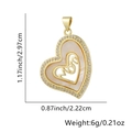Pendente cuore dorato Mom con madreperla bianca e zirconi scintillanti - Stile Bordo Diamante MOP Oro Cuore Mom (Stile Trentasette)
