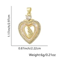 Ciondolo a cuore placcato oro con zircone e dimensioni 2,97cm x 2,22cm per la mamma - Stile Cuore MOP Oro Abbraccio Madre e Neonato (Stile Trentotto)