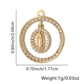 Ciondolo in oro con zirconi e rilievo di Maria, altezza 2,04 cm e peso 1 g - Rilievo della Vergine Maria (Stile 4) / Solo ciondolo
