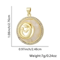 Ciondolo cuore Mamma oro con conchiglia bianca e zirconi, regalo festa della mamma - Stile MOP Oro Tondo Abbraccio Madre e Figlio (Stile Quaranta)