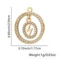 Collana a doppio cerchio dorata con ciondolo a fulmine e inserti in zircone - Motivo Fulmine (Stile 5) / Solo ciondolo